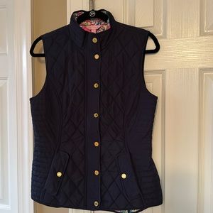 EUC Lilly Pulitzer Quilted Vest-Navy Size Medium